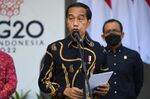 Joko Widodo gives a speech in Bali in March.