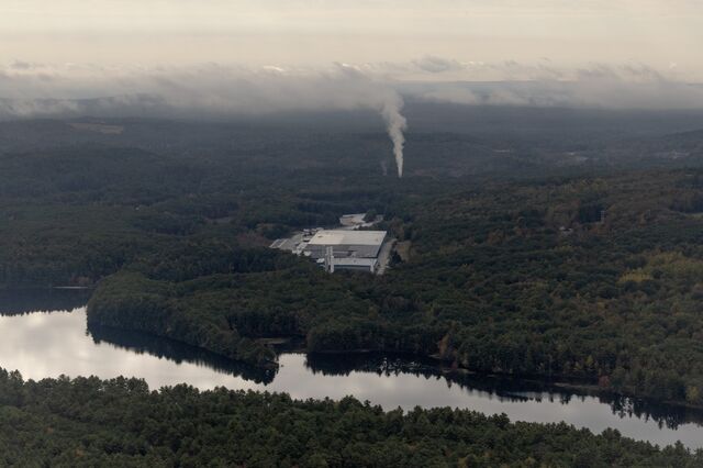The BlueTriton bottling plant in Poland Spring, Maine.  