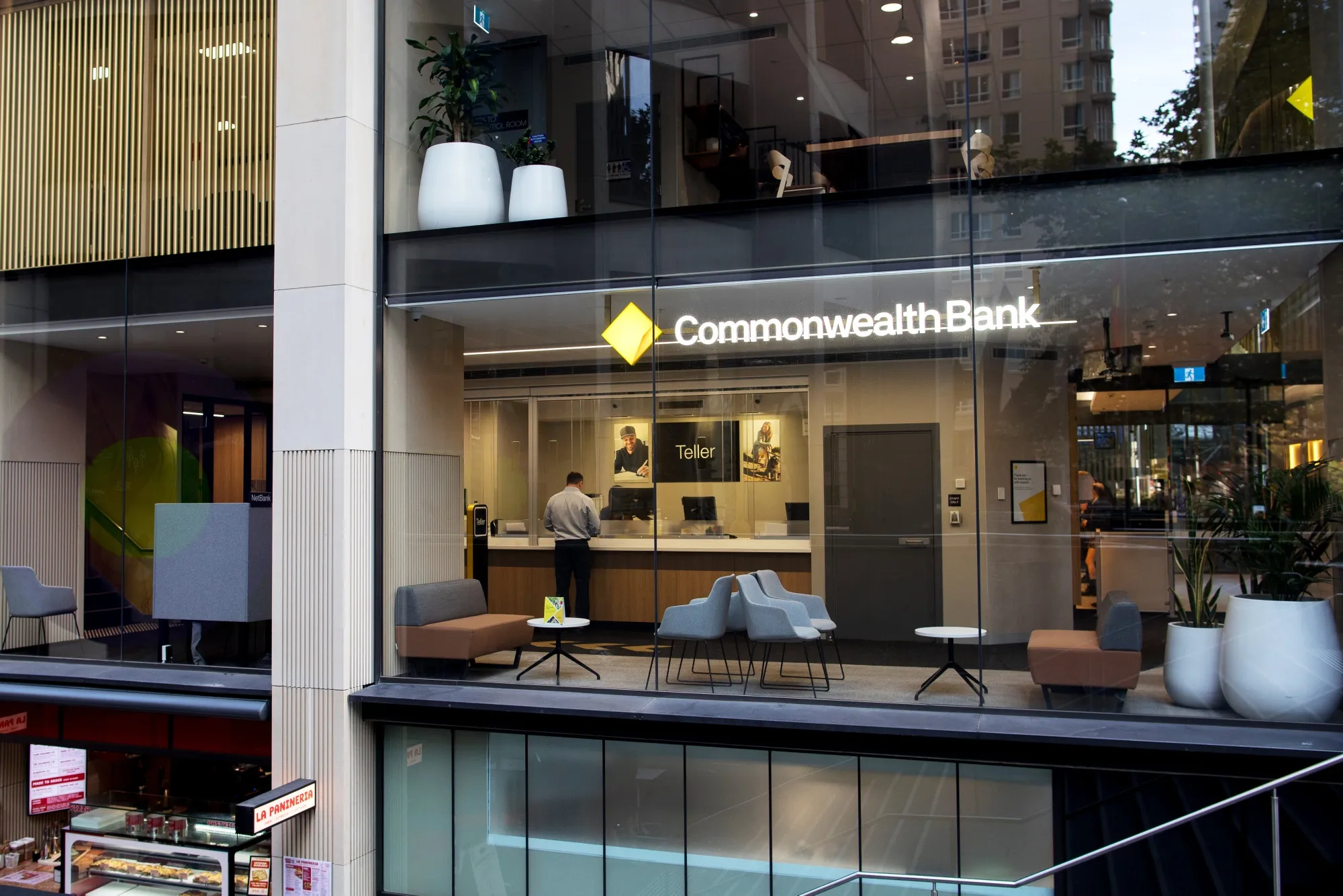 A Commonwealth Bank of Australia (CBA) branch in Sydney, Australia.