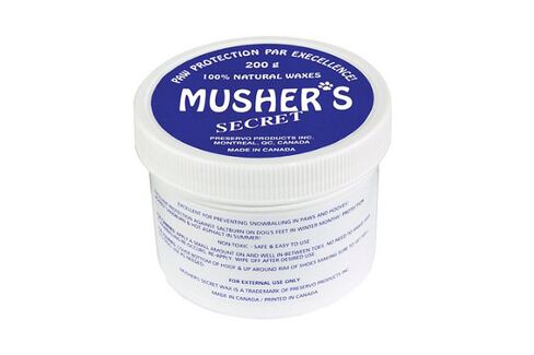 A dense barrier wax that forms a breathable bond with a dog's paws.