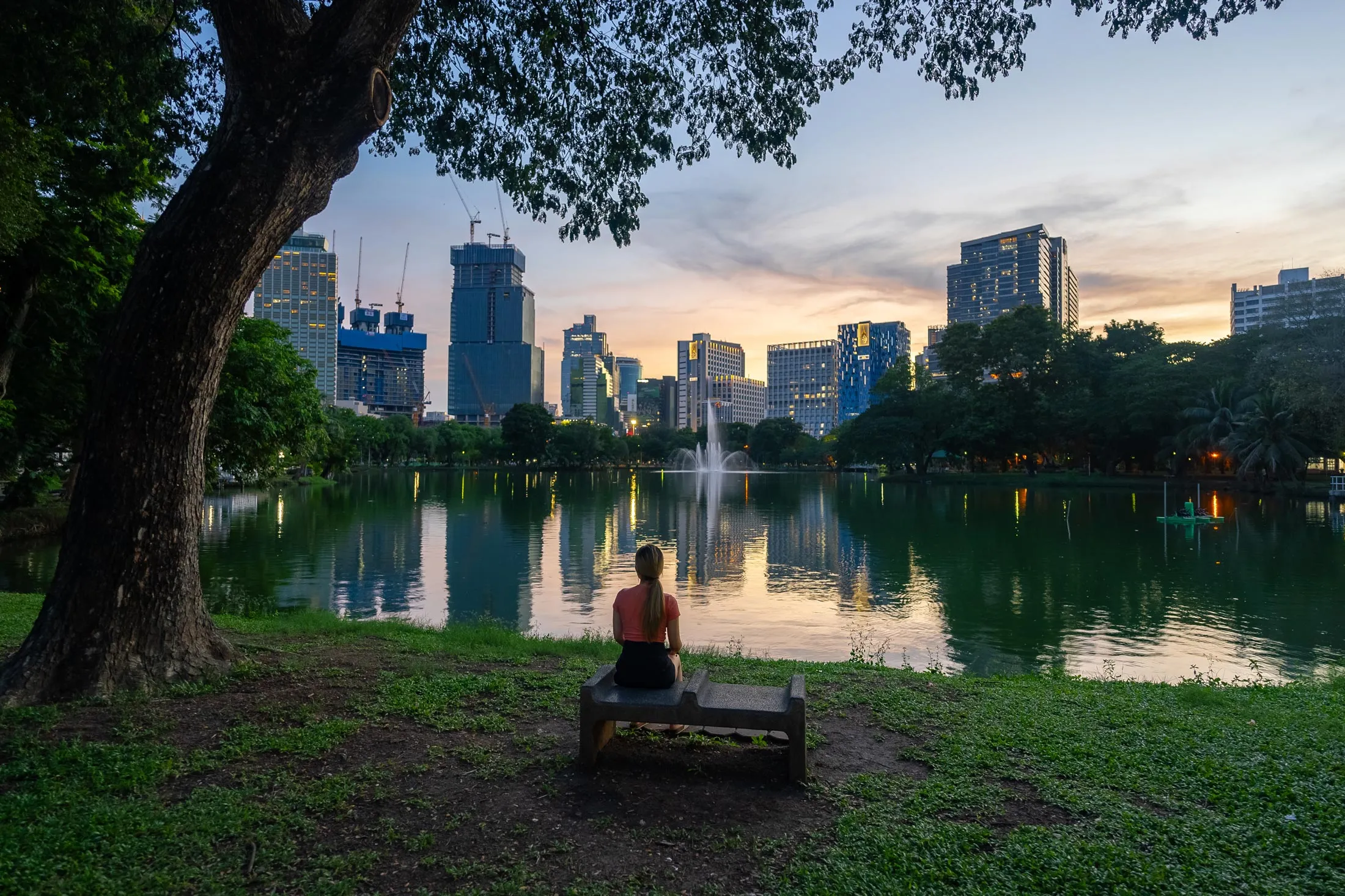 Bangkok as seen from Lumpini Park.