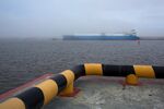 A tanker&nbsp;shipping liquefied natural gas sits in Sabetta sea port in Sabetta, Russia.