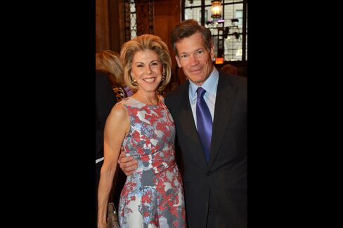 Frances Beatty Adler, president of Richard L. Feigen & Co. and Louis Bacon, founder of Moore Capital Management. Photographer: Amanda Gordon/Bloomberg