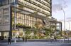 An architect's illustration shows St. John's Terminal space at 550 Washington Street in New York.