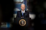 U.S. President Joe Biden speaks on the Bipartisan Infrastructure Law in the Eisenhower Executive Office Building in Washington, D.C., U.S., Friday, Jan. 14, 2022.