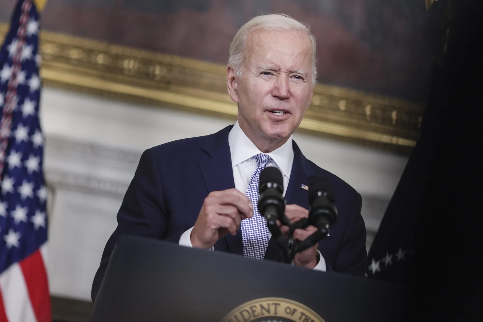 US President Joe Biden speaking last week on the Inflation Reduction Act.
