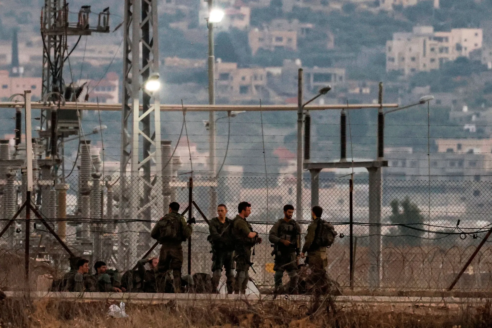 Israeli soldiers near the Muqeibila crossing at the border between Israel and the occupied West Bank.