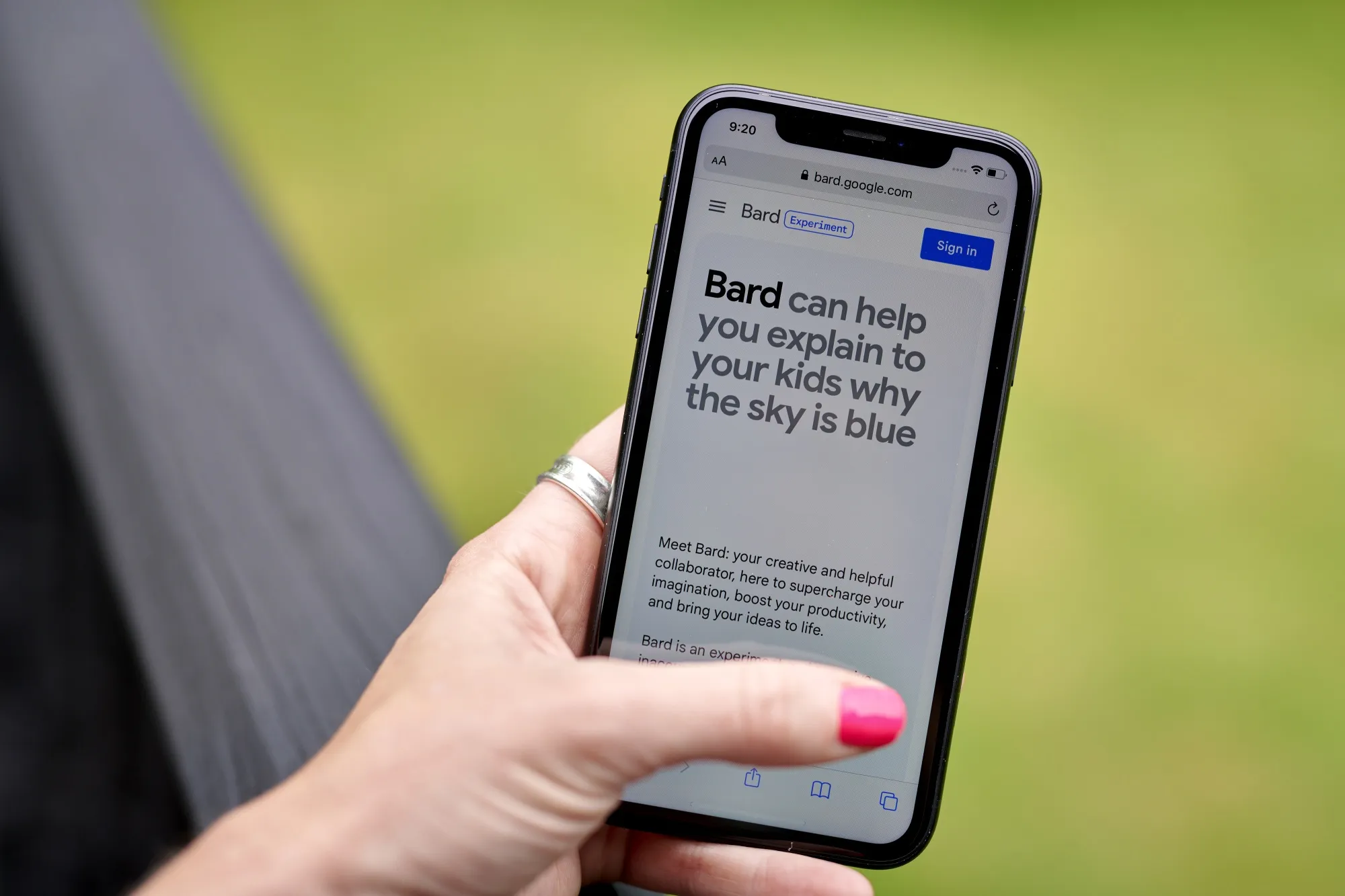 The Google Bard AI chatbot.&nbsp;