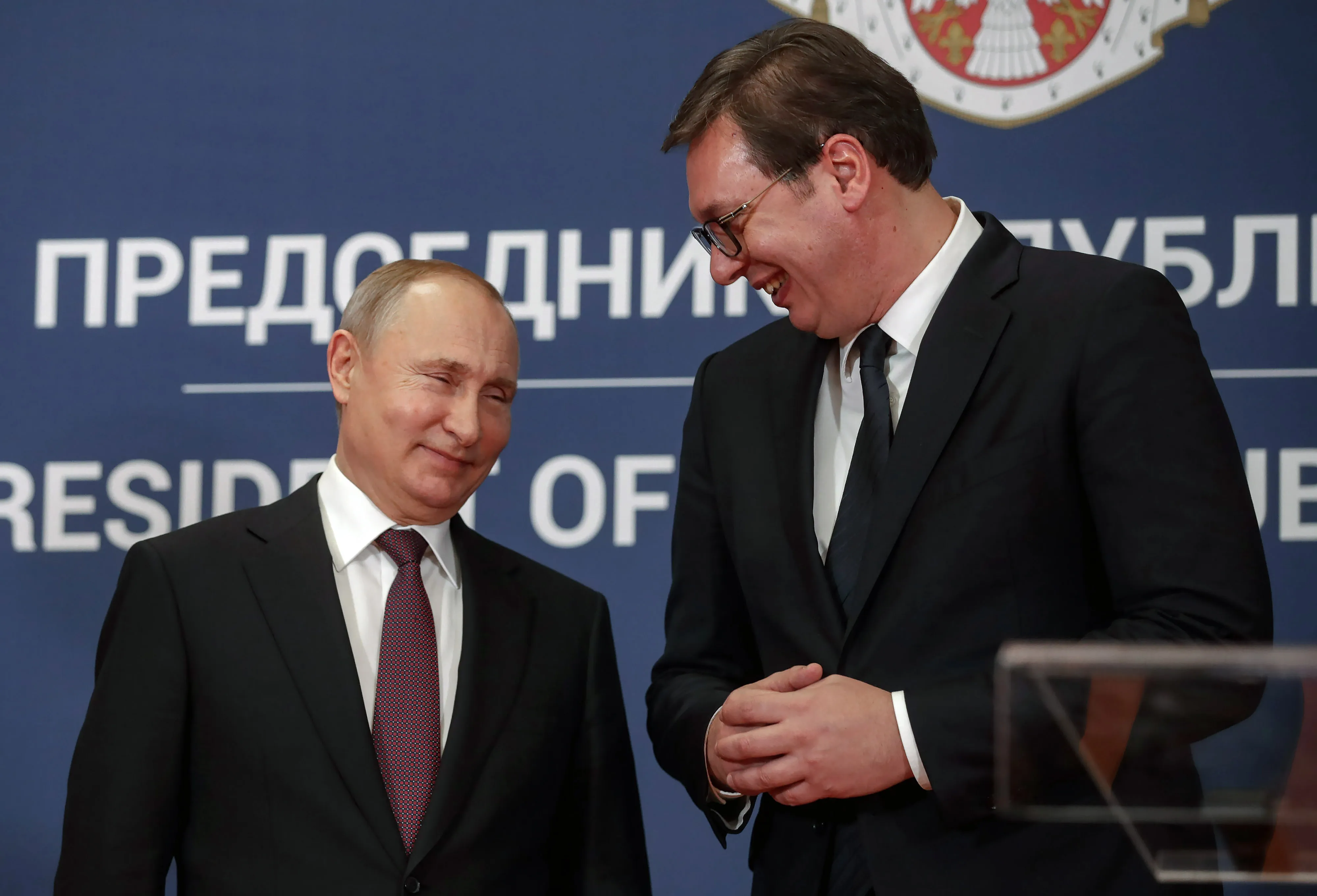 Putin cozying up to Vucic.