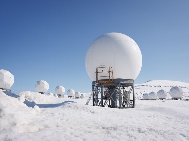 The Svalsat satellite ground station in Svalbard, Norway’s Arctic.