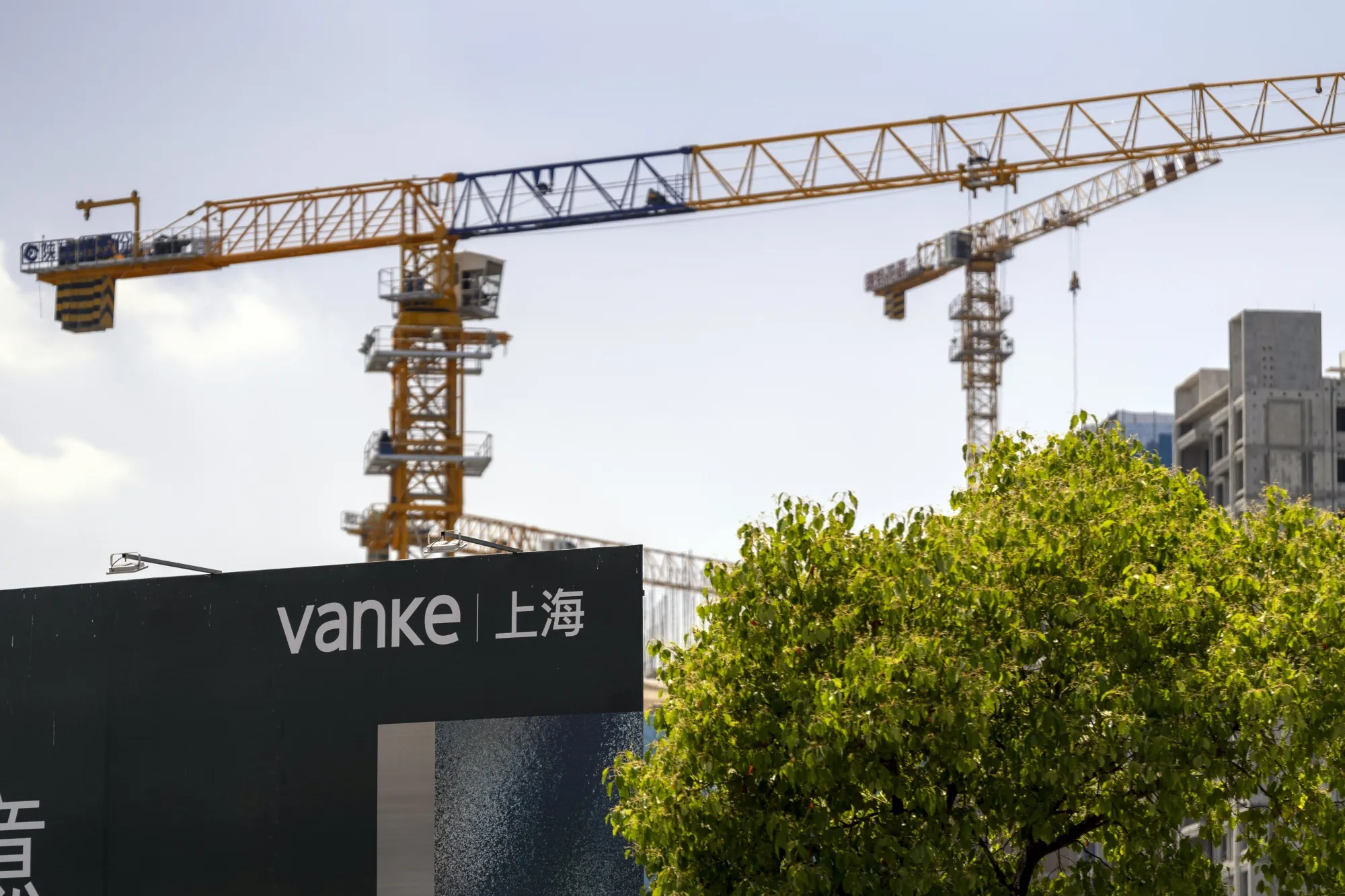 Residential buildings under construction at the China Vanke Co. Langshi Flower Language development in Shanghai.