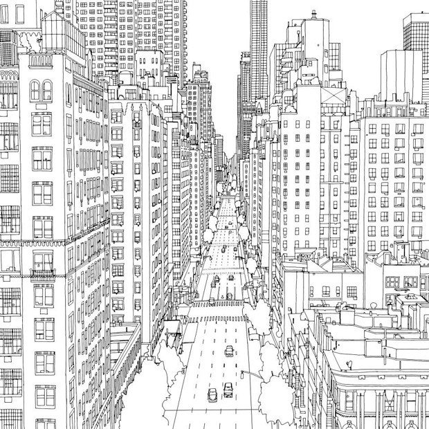 Fantastic Cities City Coloring Book: An adult coloring book of