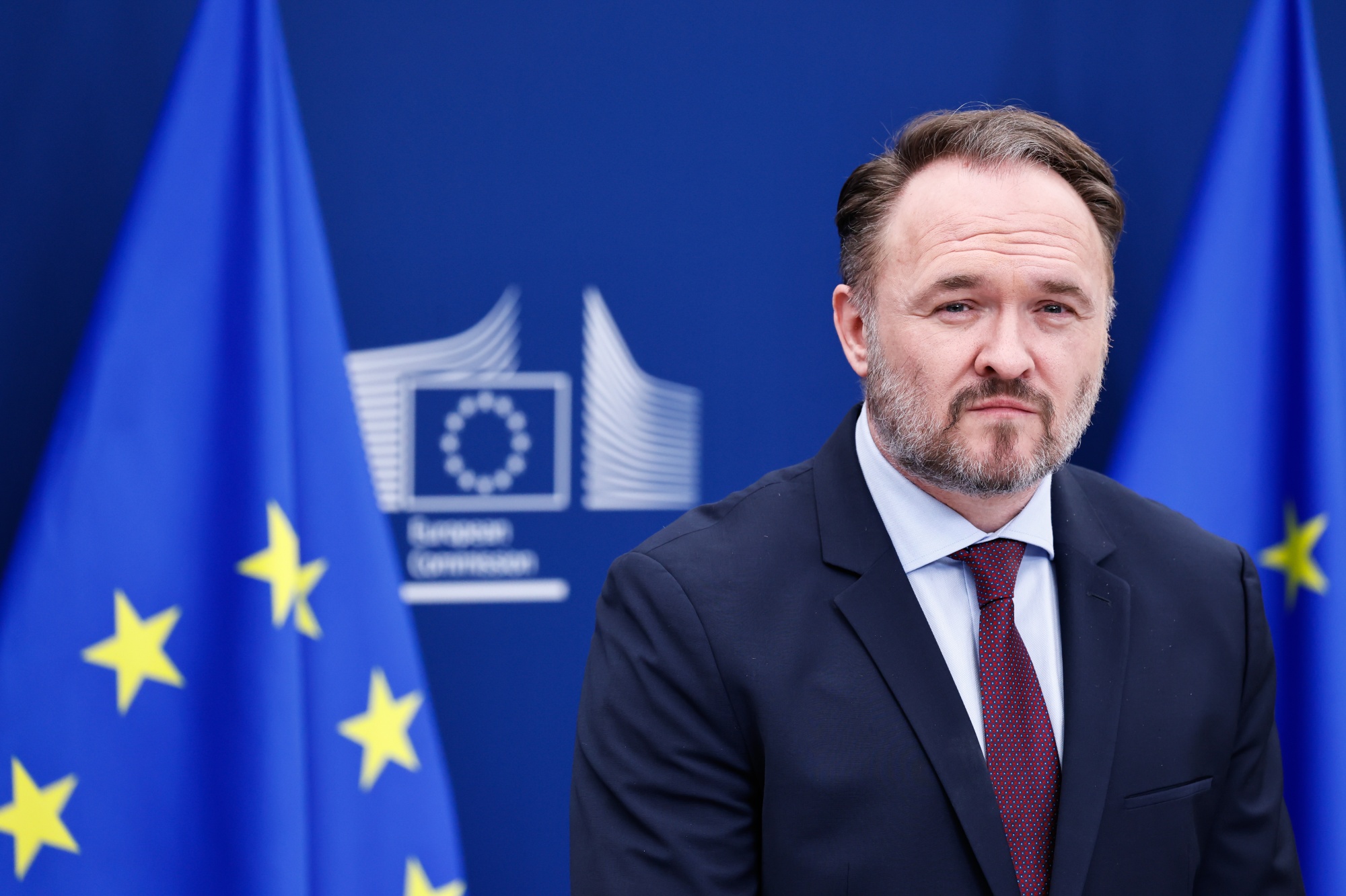 Dan Jorgensen, energy and housing commissioner of the European Union, during a news conference in Brussels, Belgium, on Wednesday, Dec. 3, 2025. The European Union has reached a deal to phase out Russian gas faster than originally planned, a move that aims to finally sever ties between the bloc and its once-primary energy supplier. Photographer: Simon Wohlfahrt/Bloomberg
