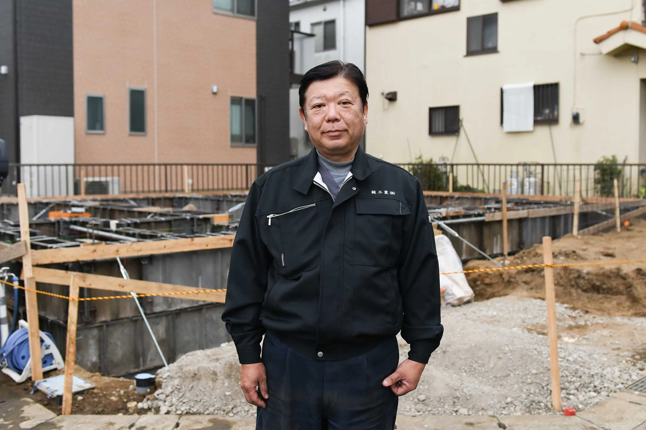 Kenichi Tanaka at a construction site in Kanagawa prefecture, Japan. His company employs several Vietnamese workers through a technical trainee&nbsp;program set up in the 1990s.