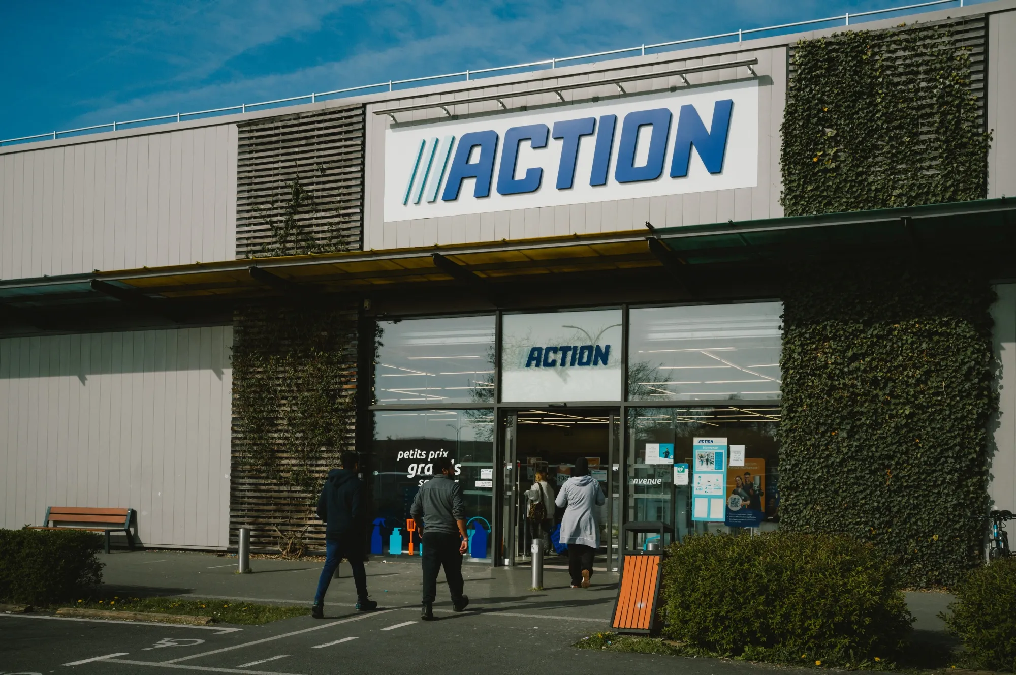 People enter an Action discount store in Fleury les Aubrais, Centre-Val de Loire, France.