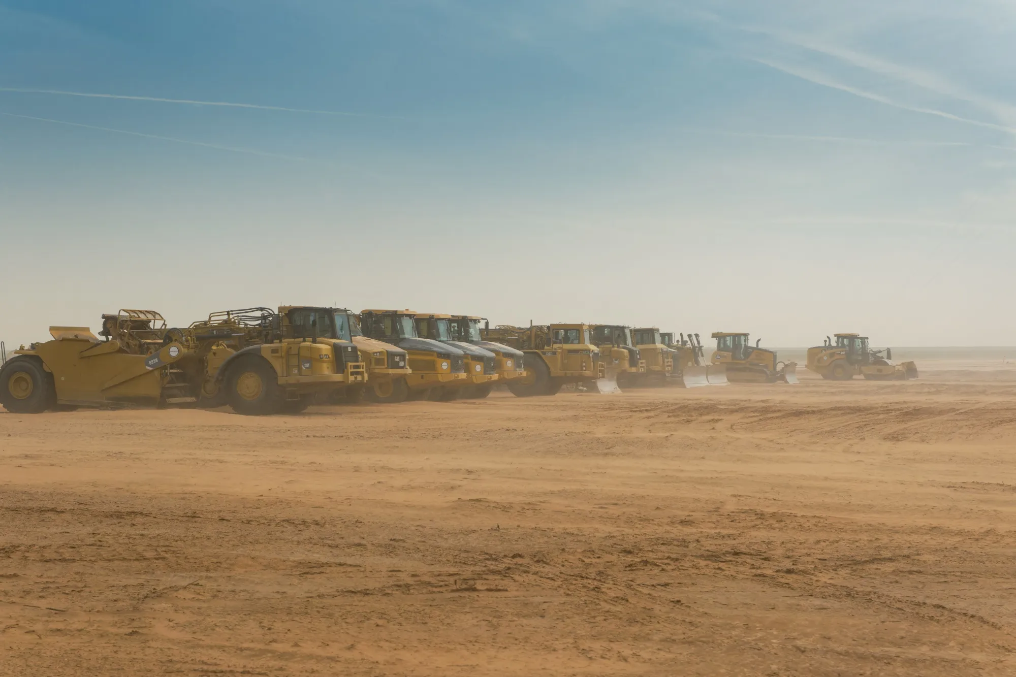 Construction equipment during a groundbreaking ceremony at the Occidental Petroleum and 1PointFive Direct Air Capture (DAC) plant in Ector County, Texas, on&nbsp;April 28. Upon completion, the DAC plant will be the&nbsp;largest of its kind in the world.