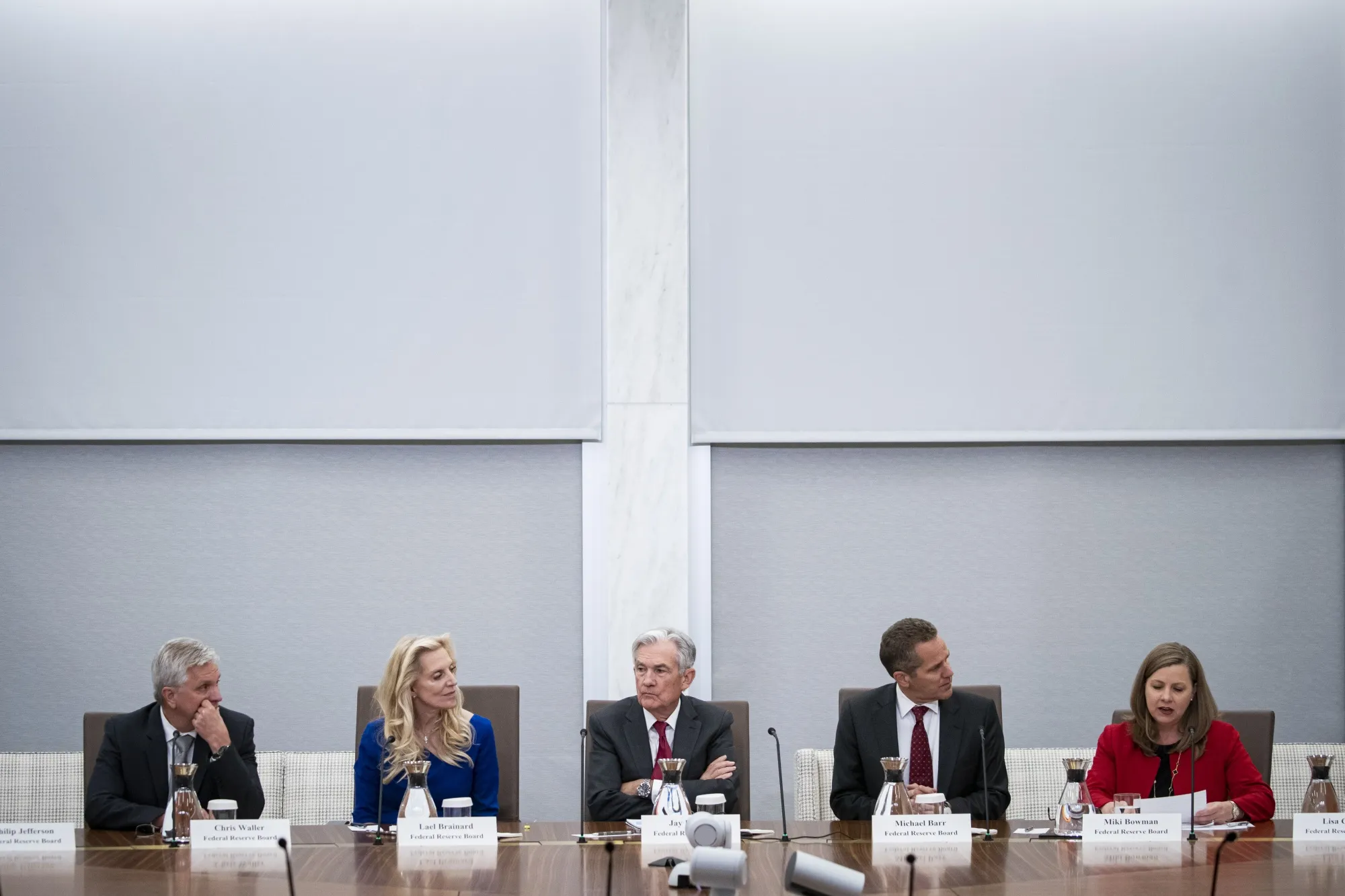 Christopher Waller,&nbsp;Lael Brainard, Jerome Powell,&nbsp;Michael Barr, and Michelle Bowman.&nbsp;