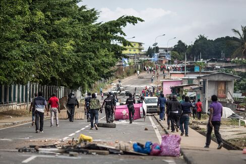 Gabonese police force in Libreville on Sept. 1.