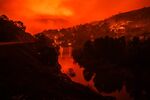 A hillside burns in Napa County, California, in August 2020.&nbsp;