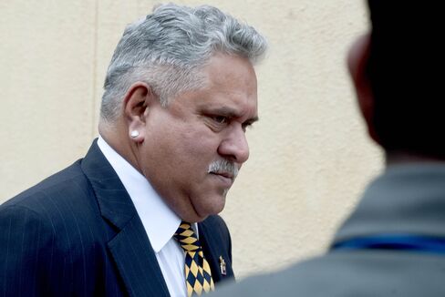 Indian chairman of Kingfisher Airlines Limited, Vijay Mallya arrives for AGM
