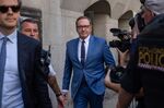 Kevin Spacey, center, leaves the Central Criminal Court in London, earlier in July. 