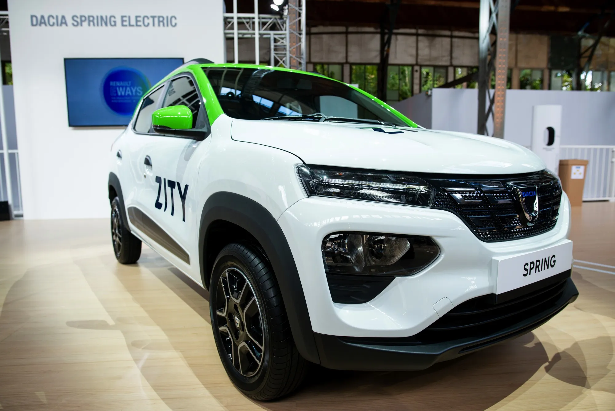 Renault’s Dacia&nbsp;Spring&nbsp;crossover electric automobile.