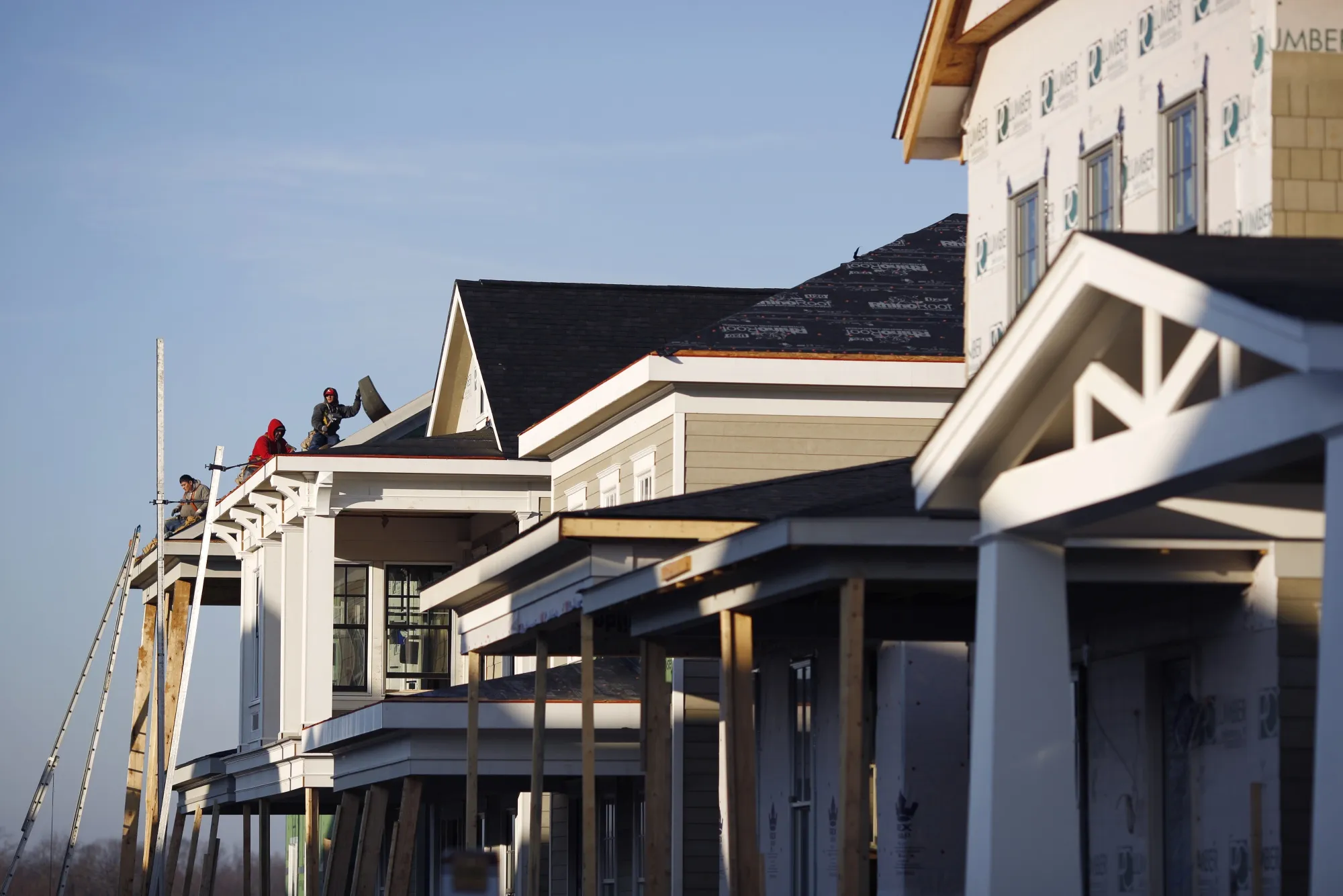 Homes under construction in Louisville, Kentucky, US.