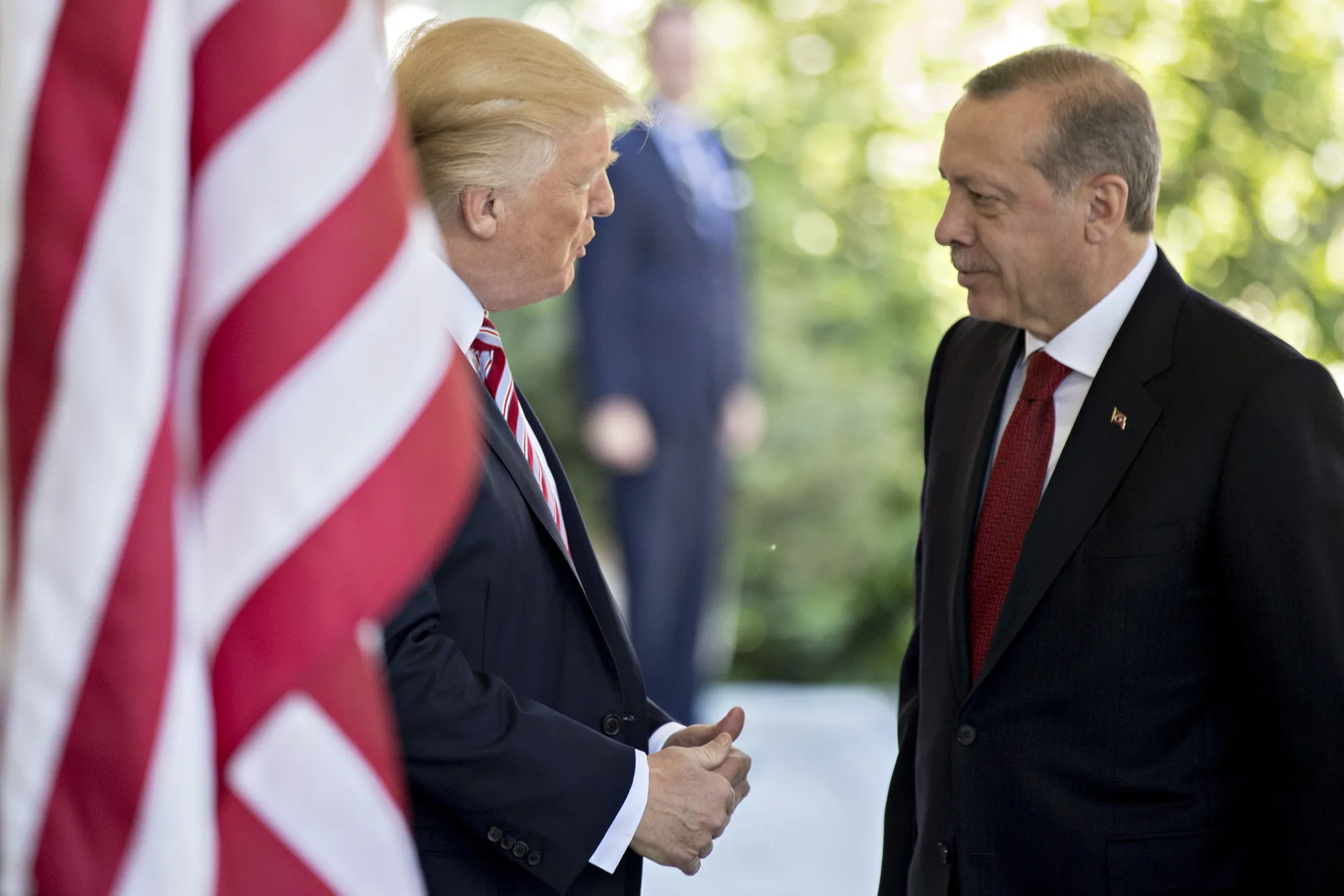 Donald Trump and Recep Tayyip Erdogan meet at the White House in 2017.
