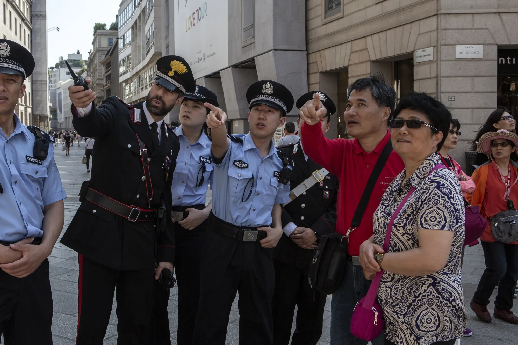 Chinese police officers in Italy.