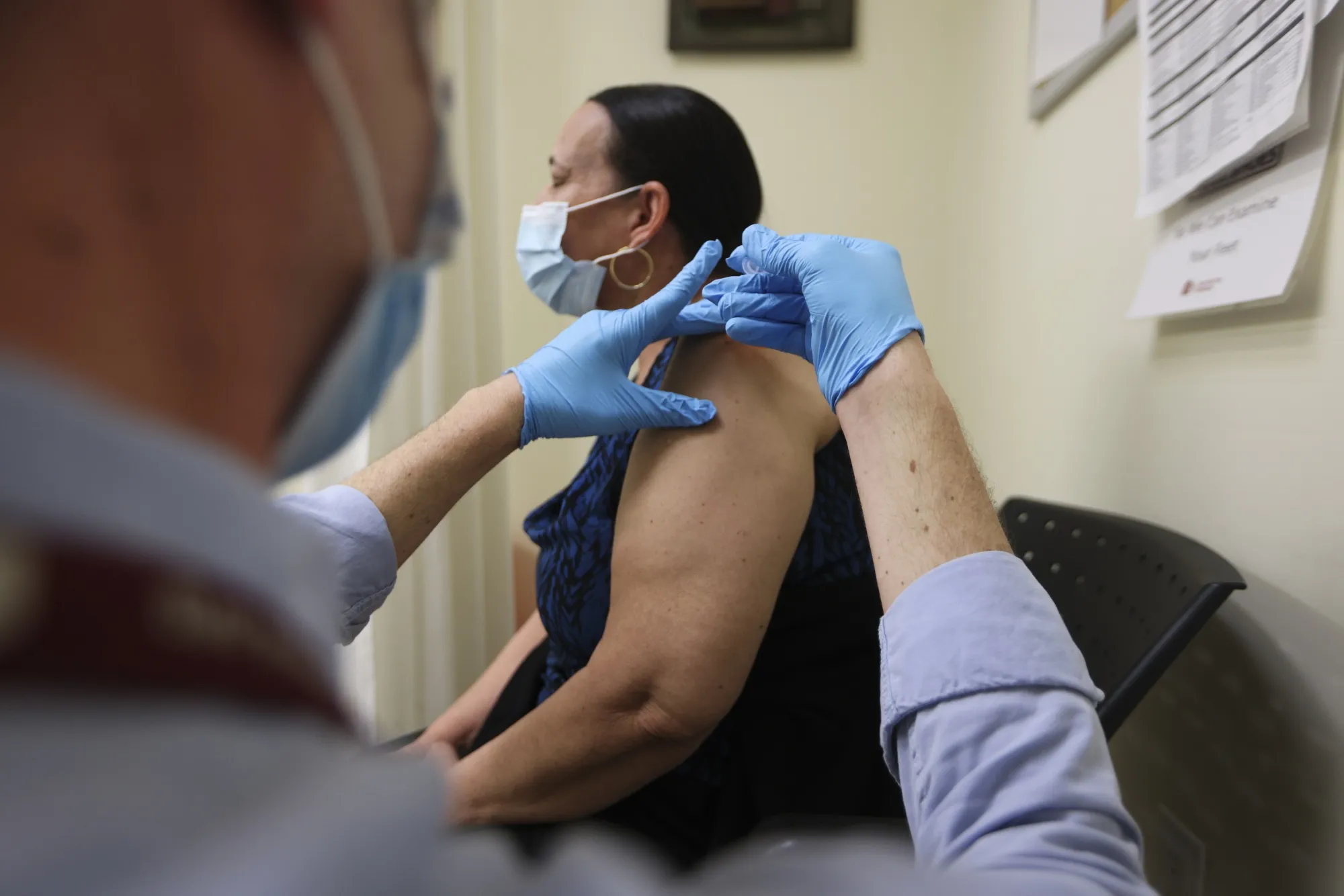 A person receives a dose of the Johnson &amp; Johnson Janssen Covid-19 vaccine in New York on&nbsp;March 25.&nbsp;
