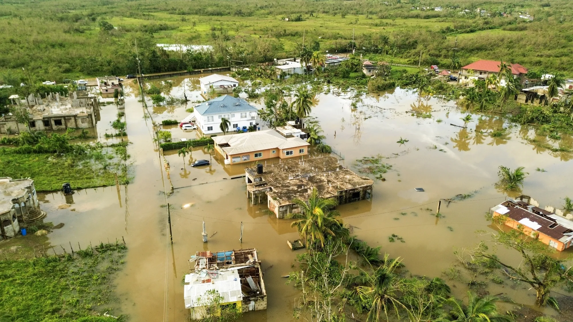 Wilton Community floods following the passage of Hurricane Melissa&nbsp;in St. Elizabeth, Jamaica on Oct. 29.