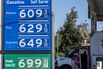 Fuel prices at a gas station in Sacramento, California