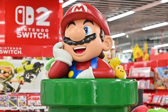 A Mario display ahead of the Switch 2 launch in Nagoya, on June 2.