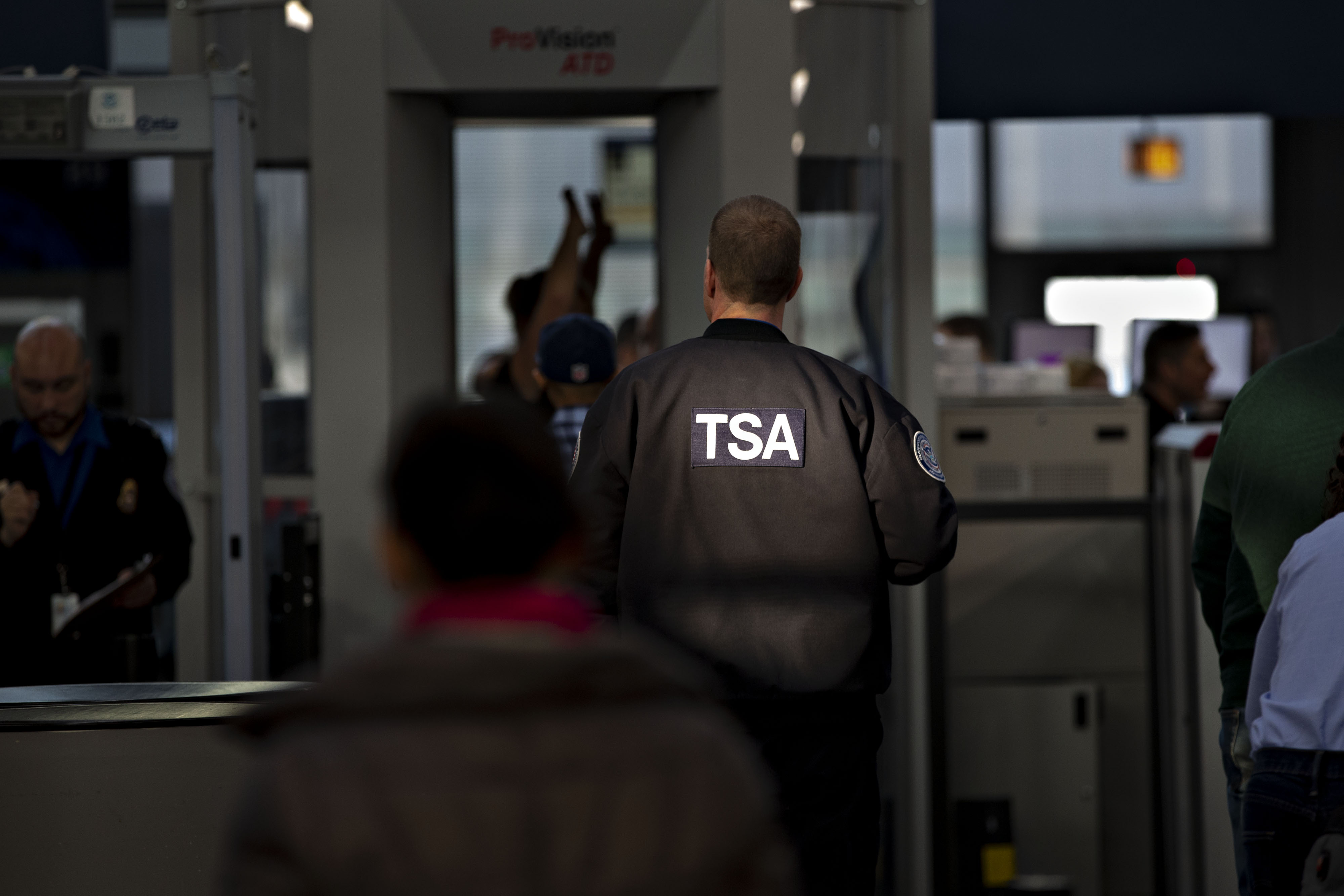 TSA Agents At O'Hare Airport As Government Shutdown Continues