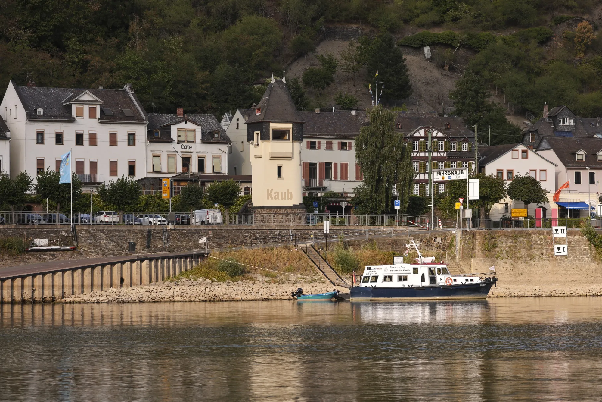 Exposed banks in Kaub, Germany.