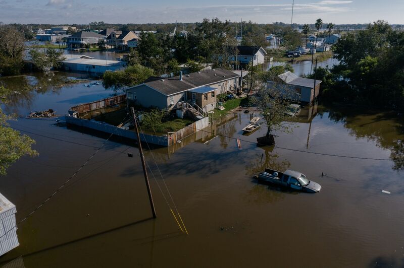 Hurricane Delta Hits Louisiana Area Slammed By Laura 