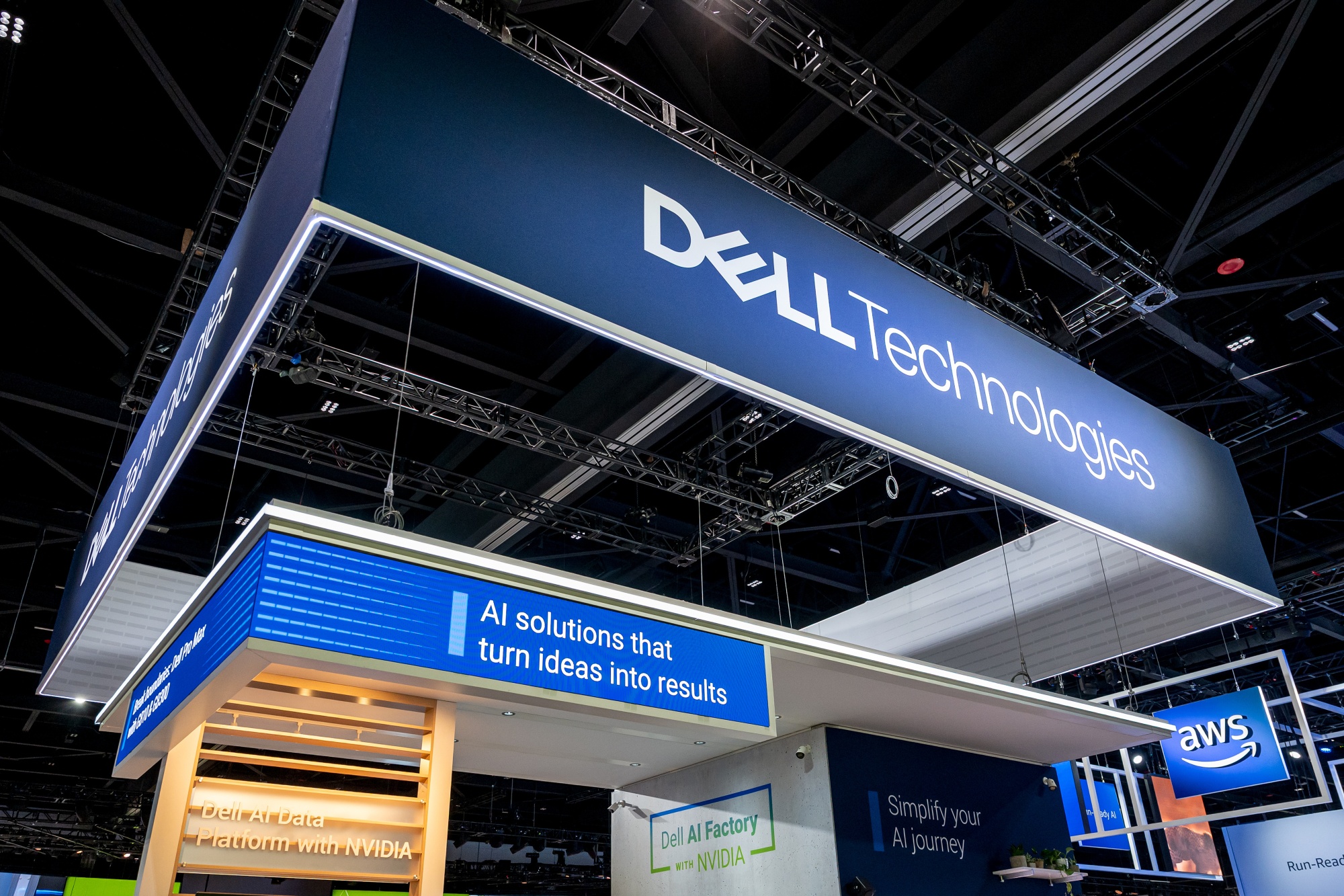 Dell Technologies signage on the exhibition floor at the Nvidia GTC conference in San Jose, California.