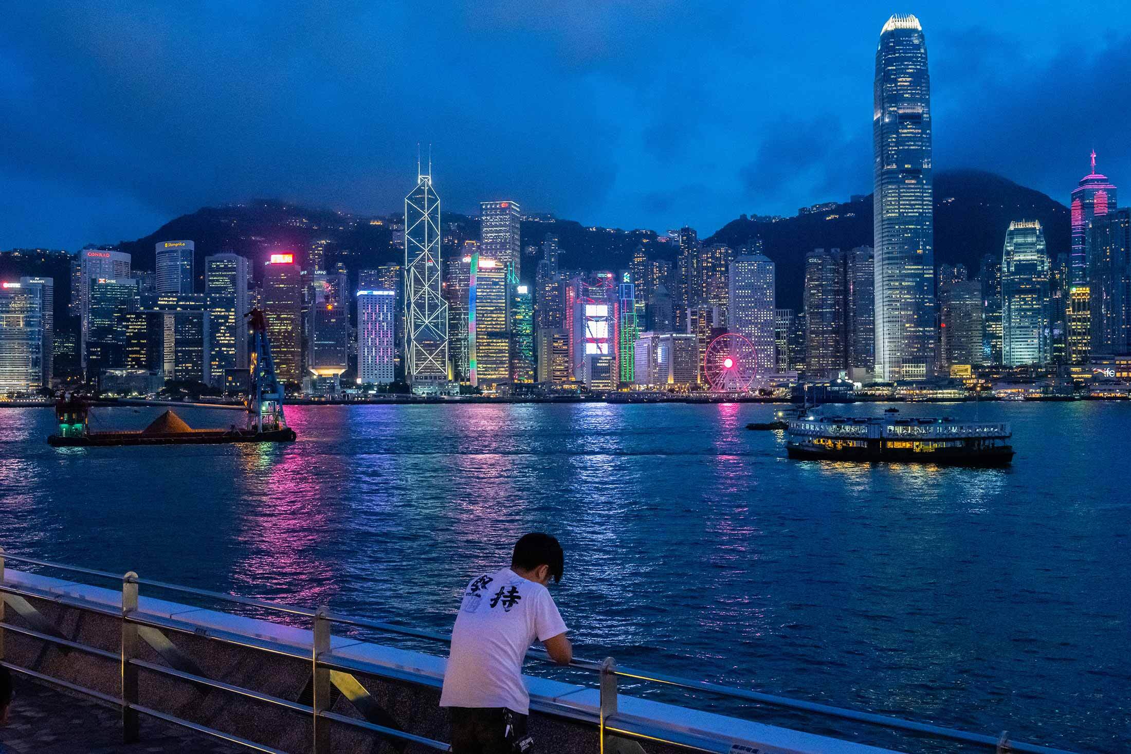 The Hong Kong skyline.