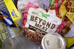 A package of Beyond Meat Inc. beef crumbles is displayed for a photograph in Tiskilwa, Illinois, U.S., on Tuesday, April 23, 2019.