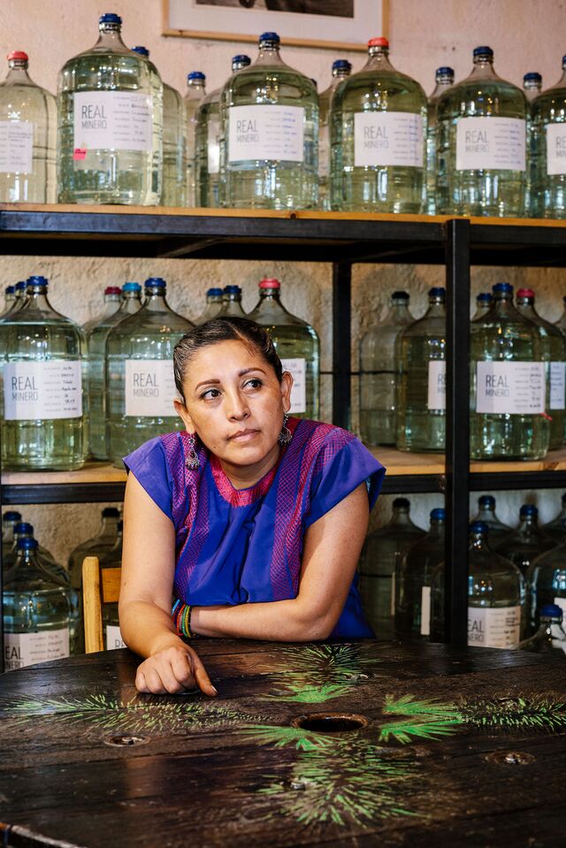 Ángeles Carreño in the Real Minero storage room.