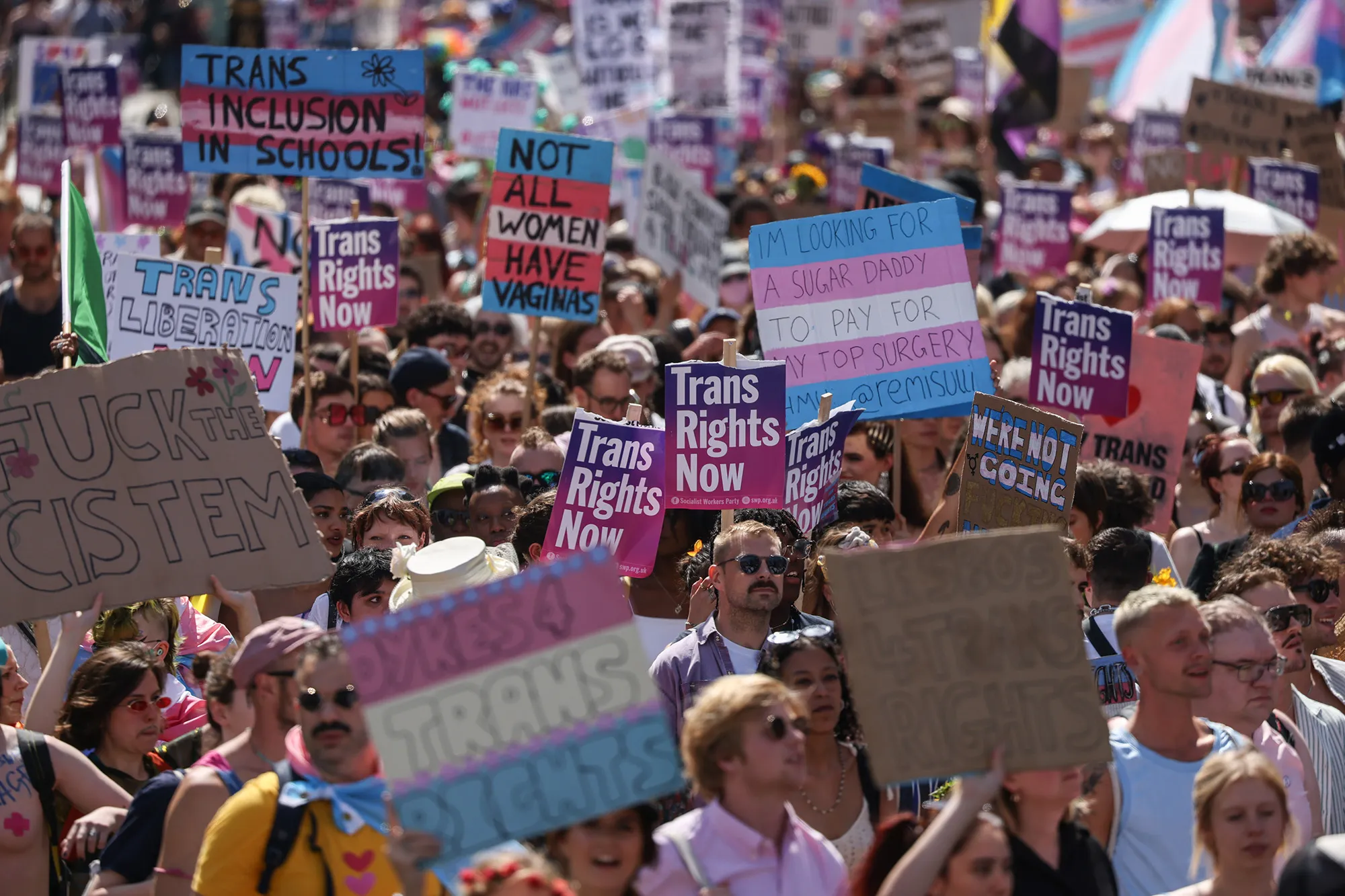 The London Trans Pride protest in 2022.