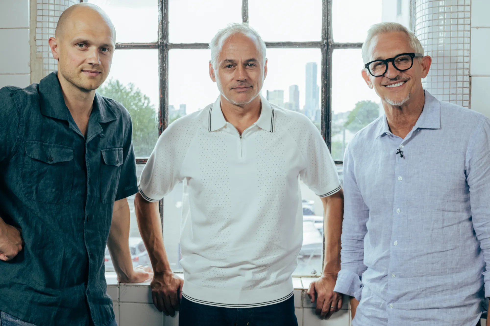 Jack Davenport, Tony Pastor and Gary Lineker, co-founders of Goalhanger.