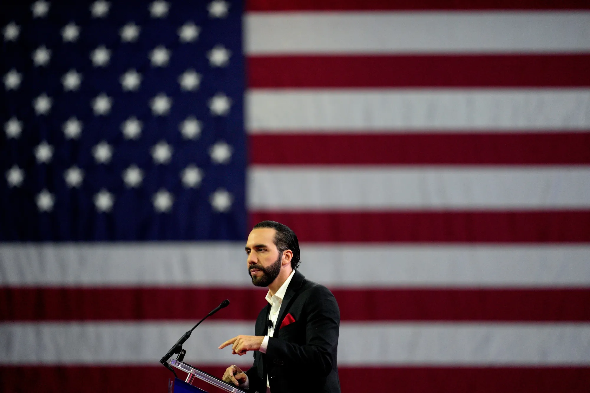 Nayib Bukele, presidente de El Salvador, durante la Conferencia de Acción Política Conservadora (CPAC) en National Harbor, Maryland, EE.UU., el 22 de febrero de 2024.