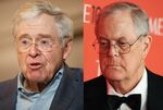 Charles Koch and David Koch. Photographer: Patrick T. Fallon for The Washington Post via Getty Images/Peter Foley/Bloomberg
