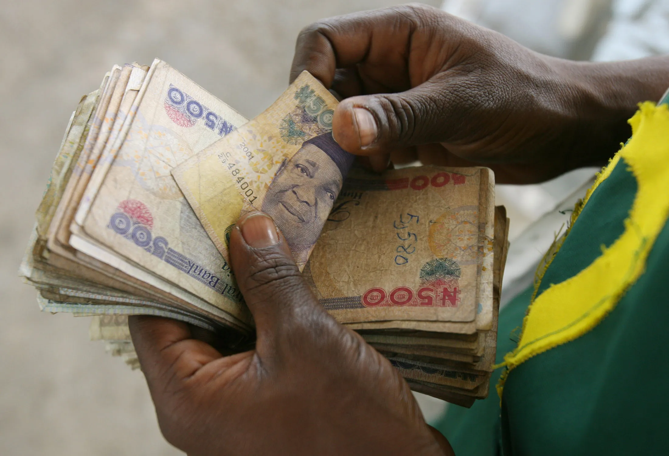 Nigeria's currency, the naira.
