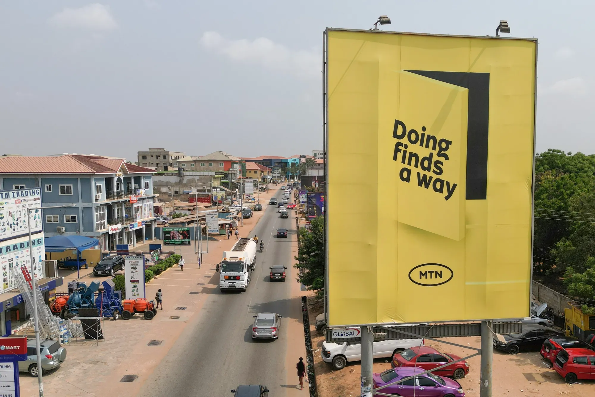 An MTN Group Ltd. advertising billboard in Accra, Ghana.