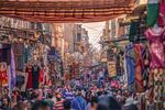 22/11/2018 Cairo, Egypt, overflowing streets of the African capital and chaotic trading in the bazaar