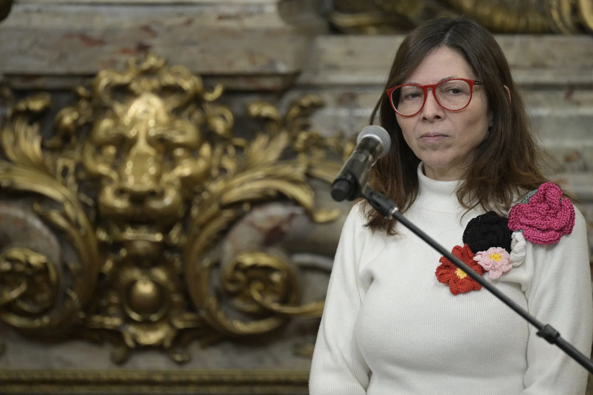 Argentina's Economy minister Silvina Batakis gestures during her swearing-in ceremony at the Casa Rosada in Buenos Aires on July 4, 2022.