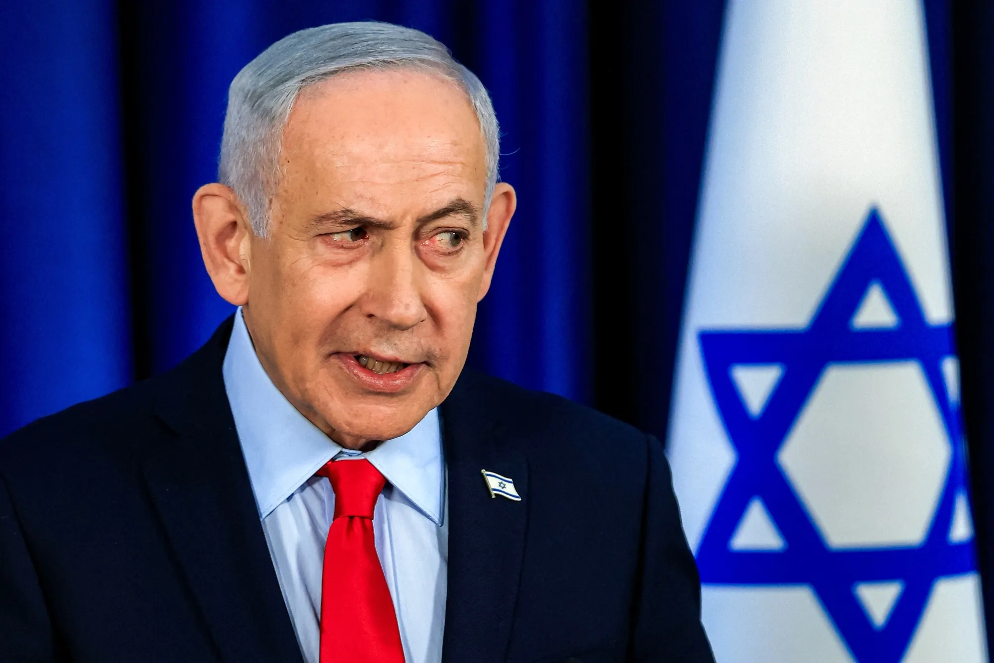 Prime Minister&nbsp;Benjamin Netanyahu&nbsp;during a press conference in Jerusalem on March 19.