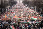 Supporters of Hungarian&nbsp;Prime Minister&nbsp;Viktor&nbsp;Orban at a freedom march in Budapest on March 15.